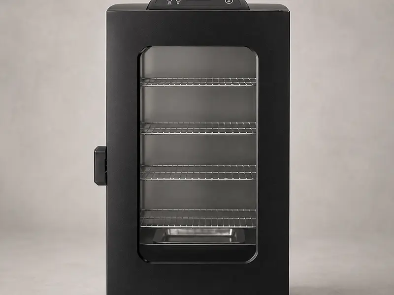 Vertical digital electric smoker with glass door